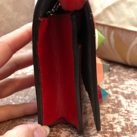 Fendi Red Multicolor Studded Women's Bag - Picture 10 of 14